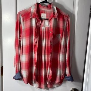 AEO Vintage Boyfriend plaid button down
